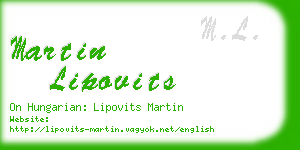 martin lipovits business card